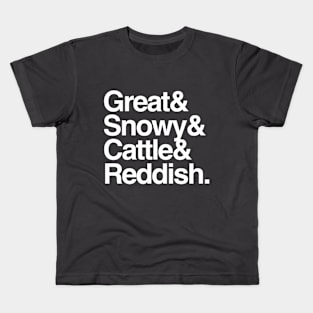 Helvetica Egrets List Kids T-Shirt